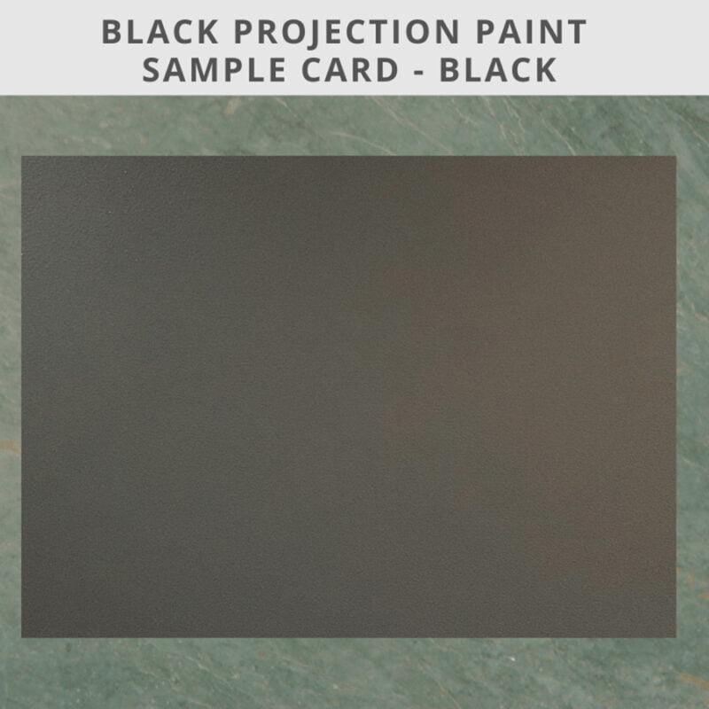 Pintura negra para proyector muestra tarjeta A4